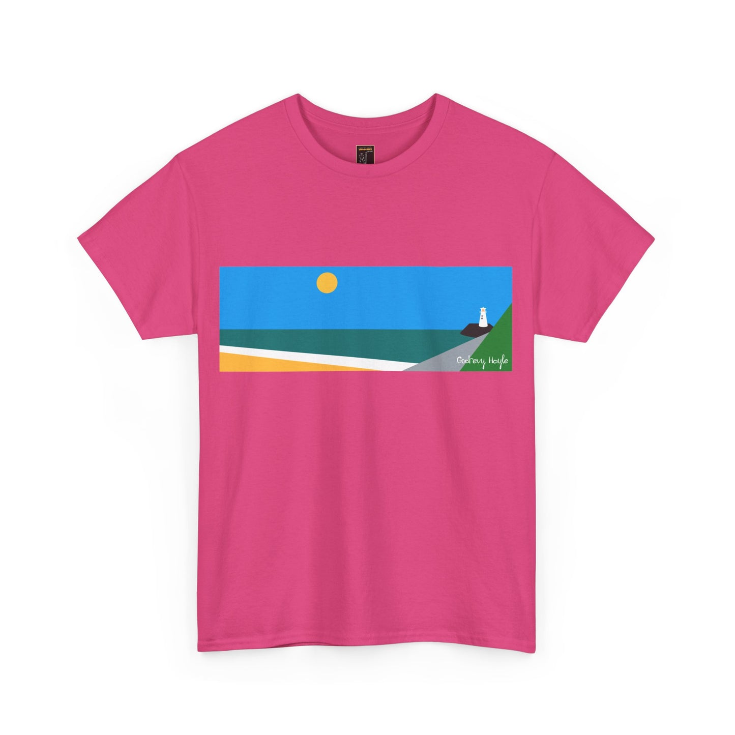 Godrevy Lighthouse & The Bay, Colour Design - Unisex Tee