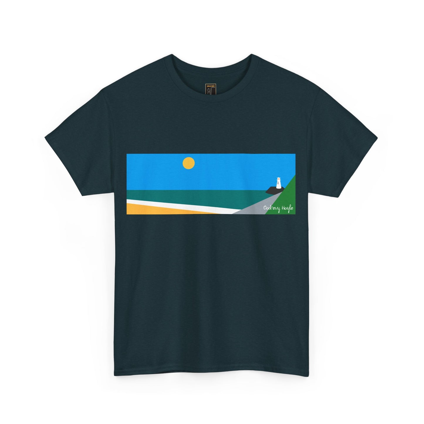 Godrevy Lighthouse & The Bay, Colour Design - Unisex Tee