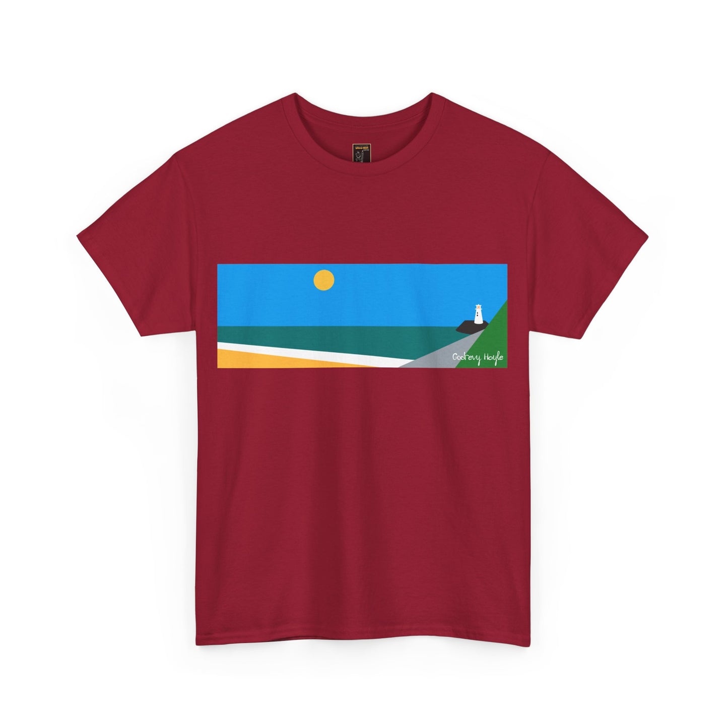 Godrevy Lighthouse & The Bay, Colour Design - Unisex Tee