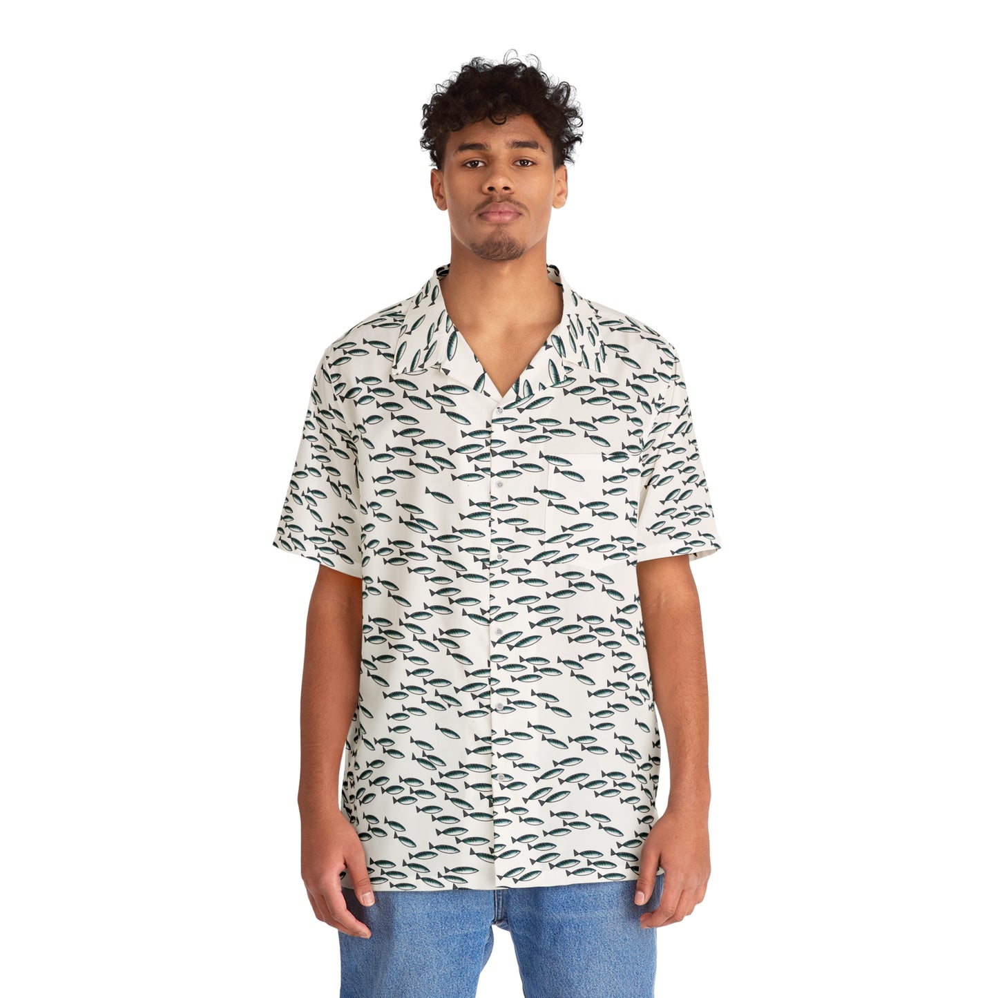 Mackerel Shoal Patterned Short Sleeve Shirt