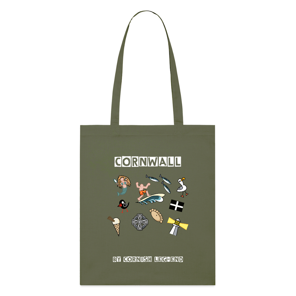 Cornwall Memories Tote Bag - khaki