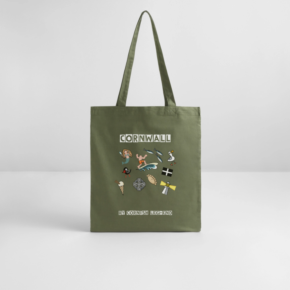 Cornwall Memories Tote Bag - khaki
