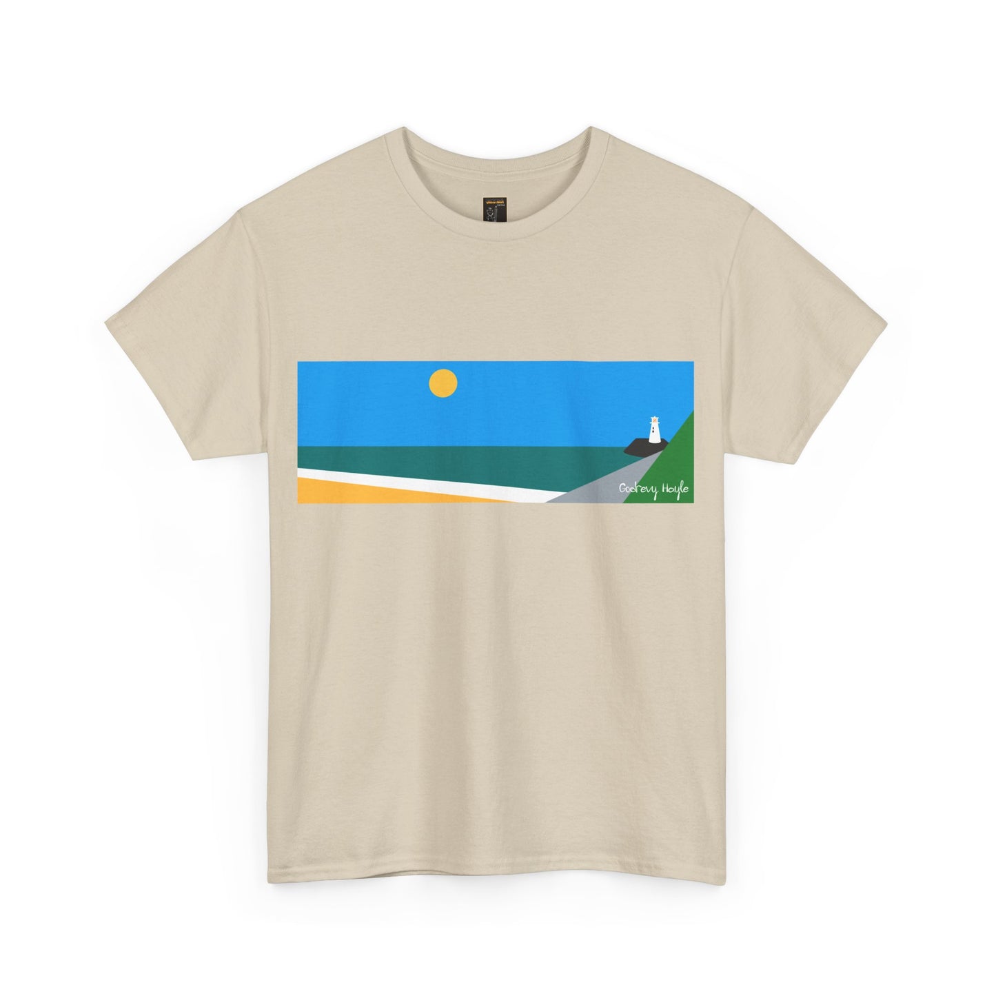 Godrevy Lighthouse & The Bay, Colour Design - Unisex Tee