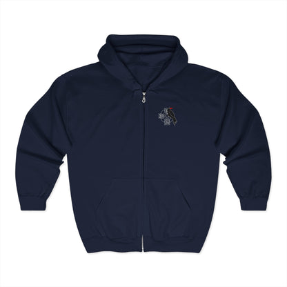 Chough & Cornish Cross Full Zip Hoodie. -Unisex Heavy Blend™