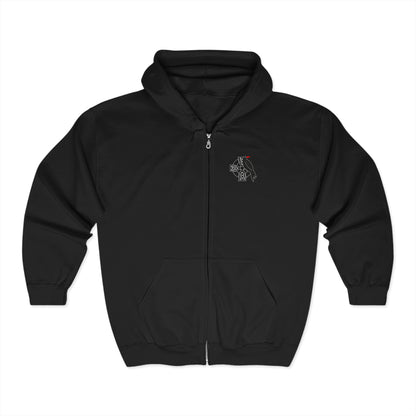 Chough & Cornish Cross Full Zip Hoodie. -Unisex Heavy Blend™